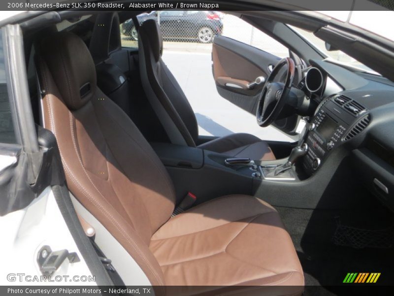 Alabaster White / Brown Nappa 2006 Mercedes-Benz SLK 350 Roadster
