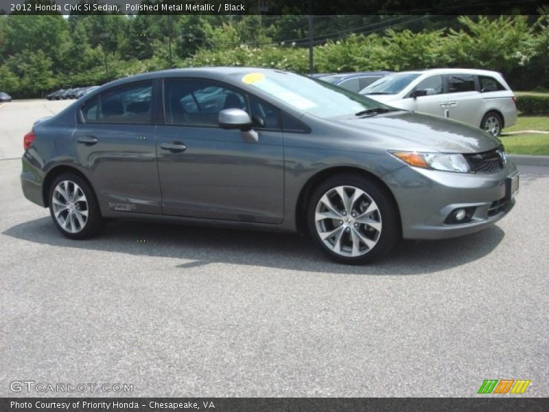 Polished Metal Metallic / Black 2012 Honda Civic Si Sedan