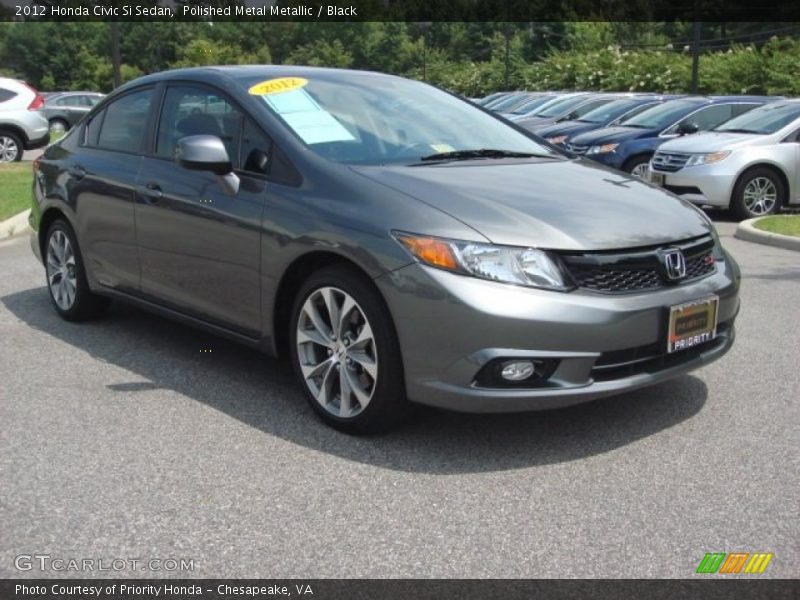 Polished Metal Metallic / Black 2012 Honda Civic Si Sedan