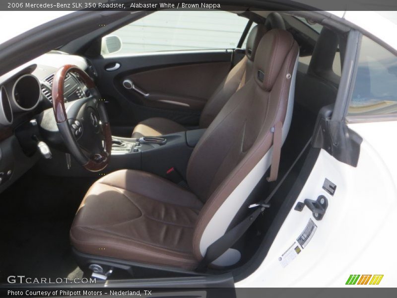 Alabaster White / Brown Nappa 2006 Mercedes-Benz SLK 350 Roadster