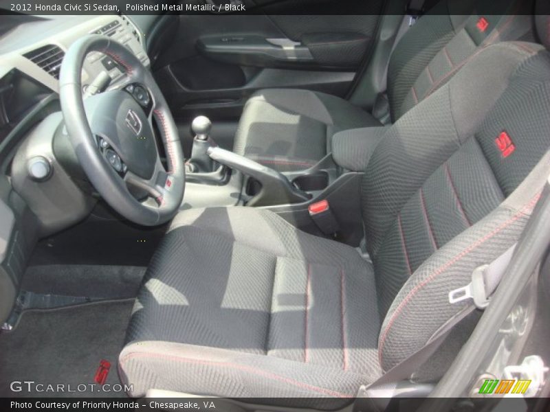 Polished Metal Metallic / Black 2012 Honda Civic Si Sedan