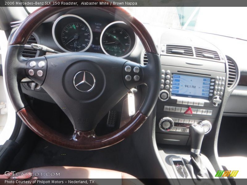 Alabaster White / Brown Nappa 2006 Mercedes-Benz SLK 350 Roadster