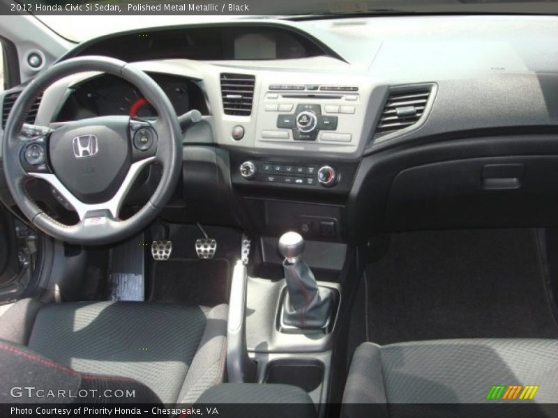 Polished Metal Metallic / Black 2012 Honda Civic Si Sedan