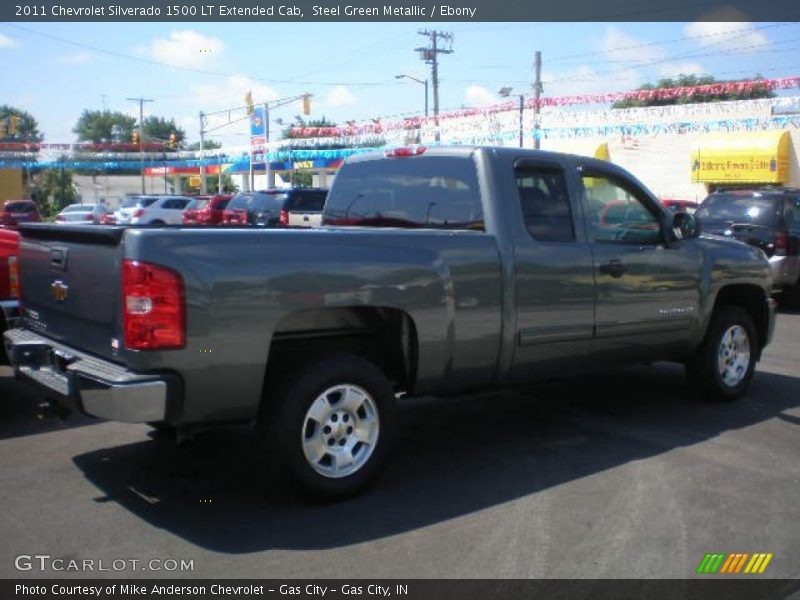 Steel Green Metallic / Ebony 2011 Chevrolet Silverado 1500 LT Extended Cab
