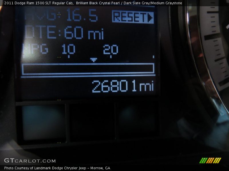 Brilliant Black Crystal Pearl / Dark Slate Gray/Medium Graystone 2011 Dodge Ram 1500 SLT Regular Cab