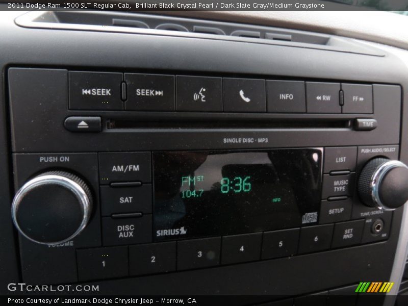 Brilliant Black Crystal Pearl / Dark Slate Gray/Medium Graystone 2011 Dodge Ram 1500 SLT Regular Cab