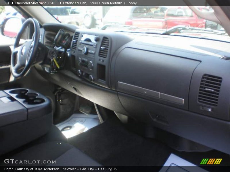 Steel Green Metallic / Ebony 2011 Chevrolet Silverado 1500 LT Extended Cab