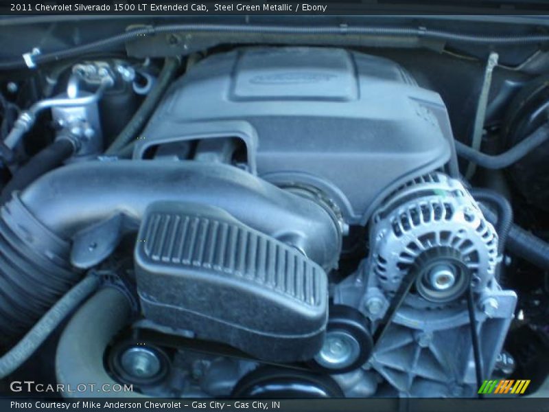 Steel Green Metallic / Ebony 2011 Chevrolet Silverado 1500 LT Extended Cab