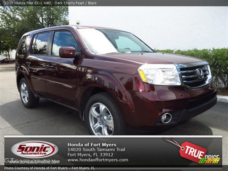 Dark Cherry Pearl / Black 2013 Honda Pilot EX-L 4WD