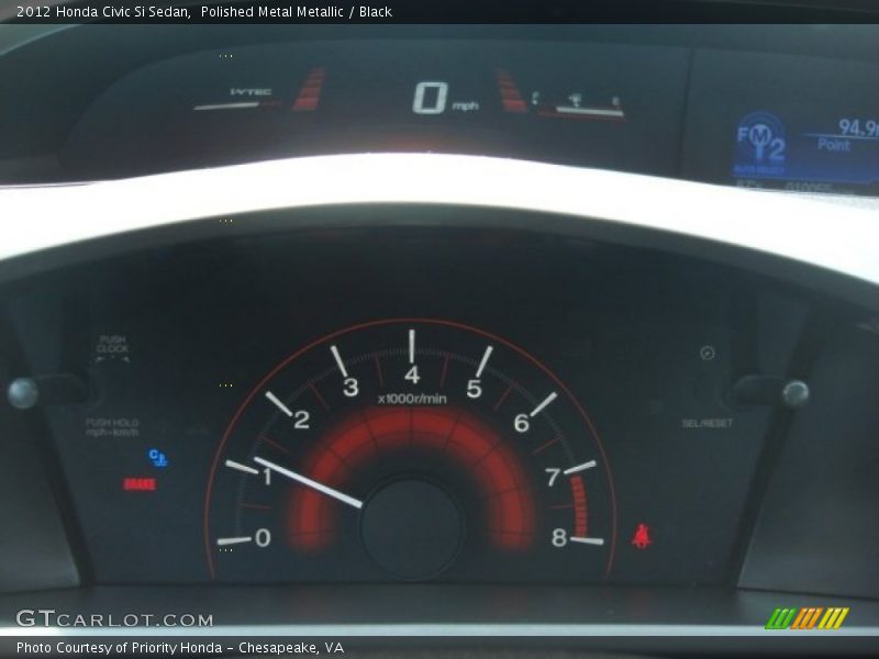 Polished Metal Metallic / Black 2012 Honda Civic Si Sedan