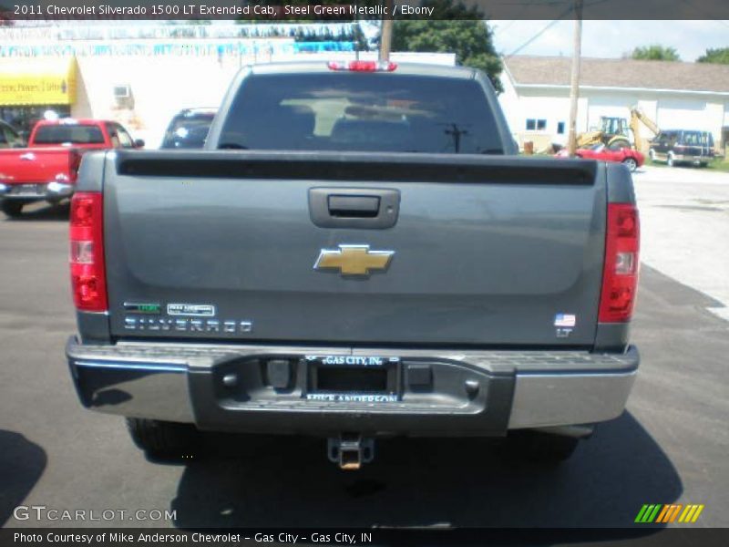 Steel Green Metallic / Ebony 2011 Chevrolet Silverado 1500 LT Extended Cab