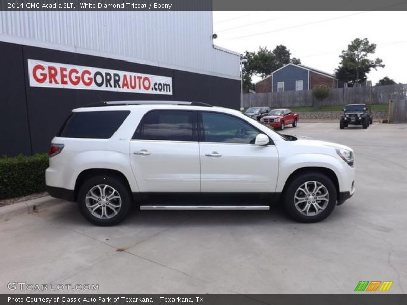 White Diamond Tricoat / Ebony 2014 GMC Acadia SLT
