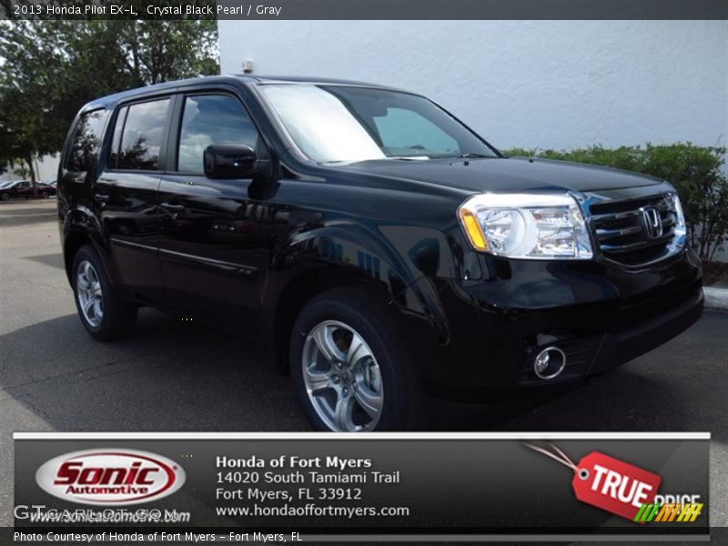 Crystal Black Pearl / Gray 2013 Honda Pilot EX-L