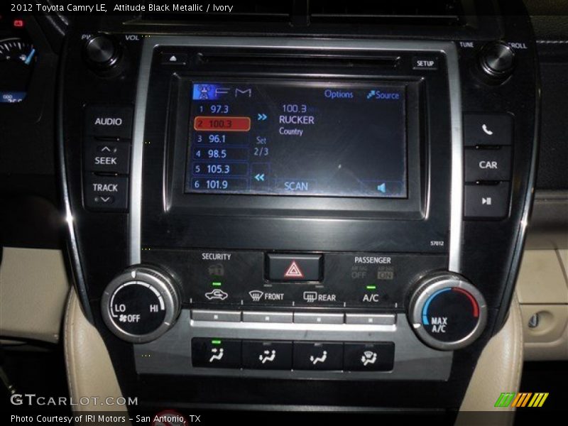 Attitude Black Metallic / Ivory 2012 Toyota Camry LE