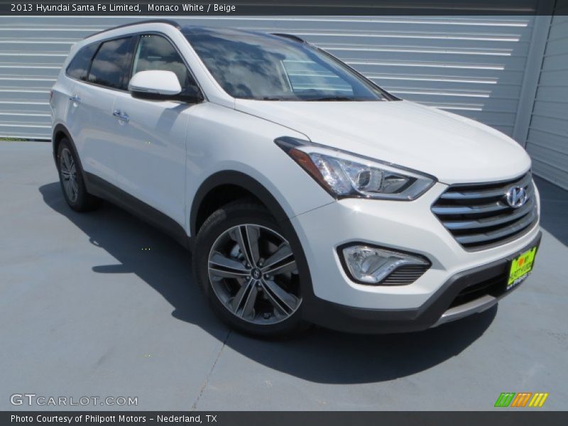 Monaco White / Beige 2013 Hyundai Santa Fe Limited