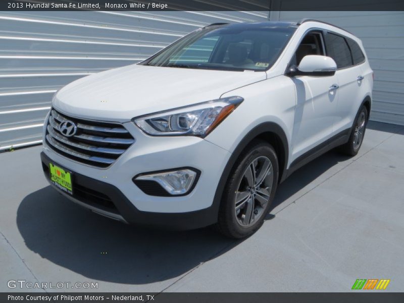 Monaco White / Beige 2013 Hyundai Santa Fe Limited