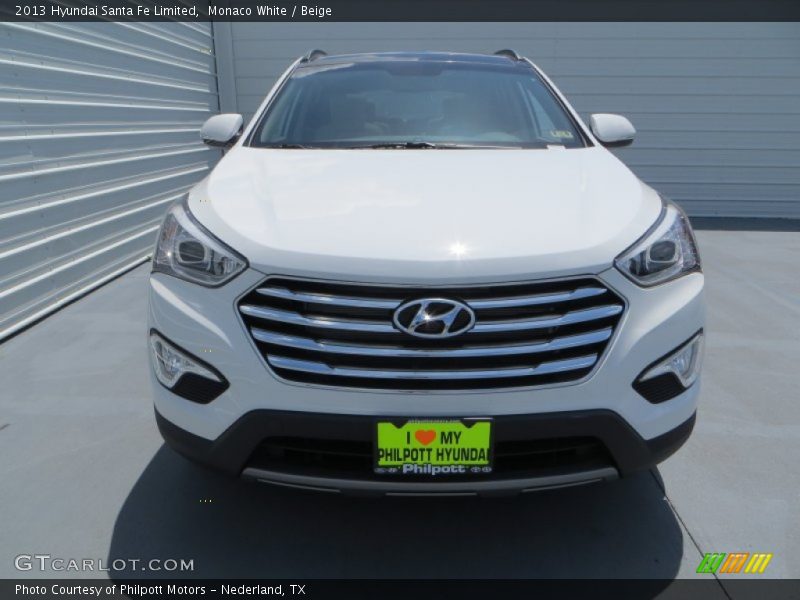 Monaco White / Beige 2013 Hyundai Santa Fe Limited