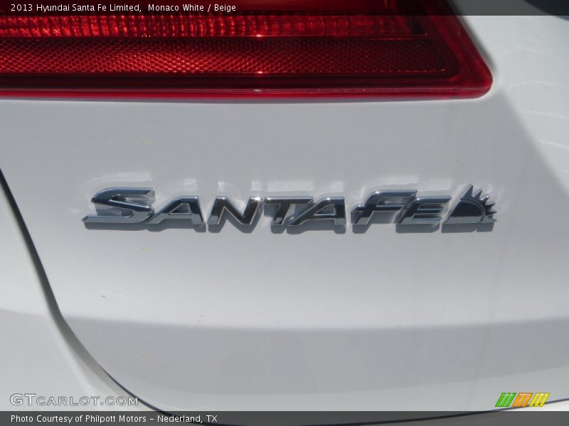 Monaco White / Beige 2013 Hyundai Santa Fe Limited