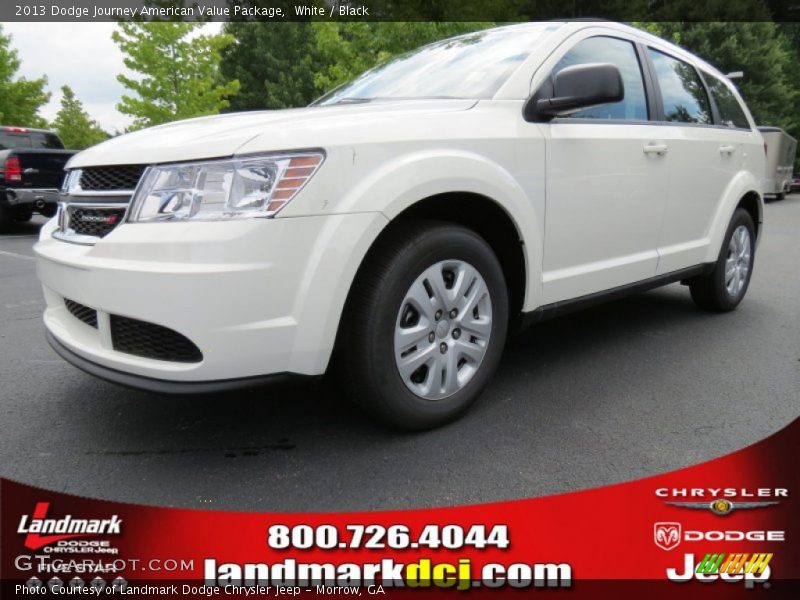 White / Black 2013 Dodge Journey American Value Package