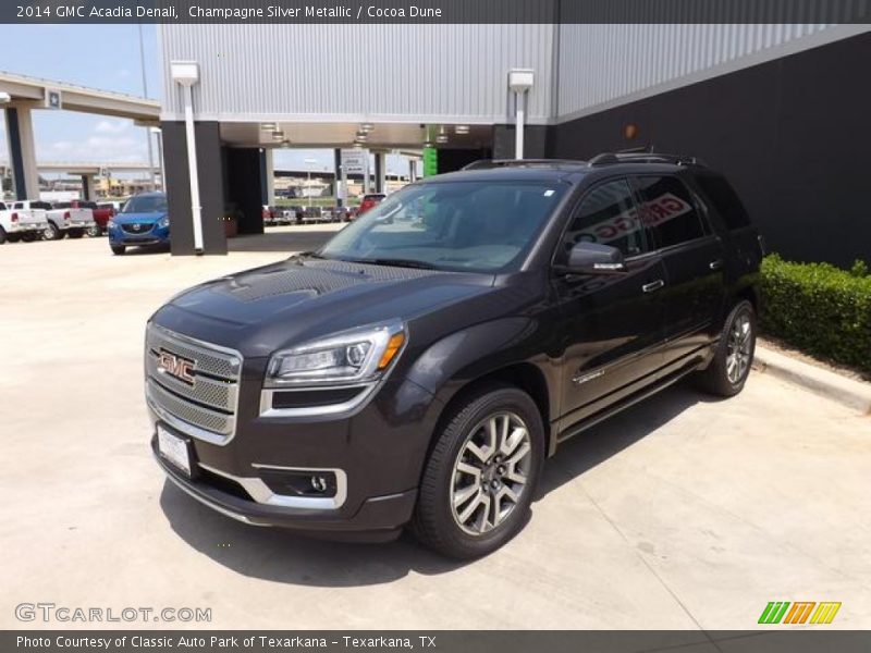 Champagne Silver Metallic / Cocoa Dune 2014 GMC Acadia Denali