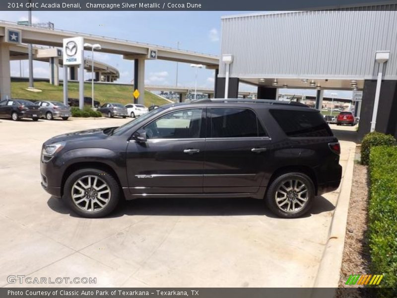 Champagne Silver Metallic / Cocoa Dune 2014 GMC Acadia Denali