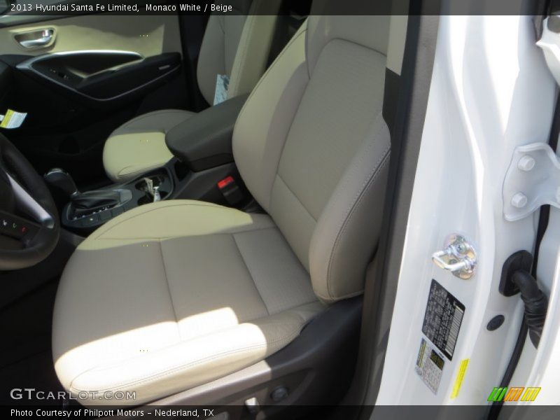 Monaco White / Beige 2013 Hyundai Santa Fe Limited