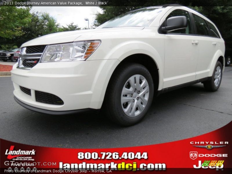 White / Black 2013 Dodge Journey American Value Package