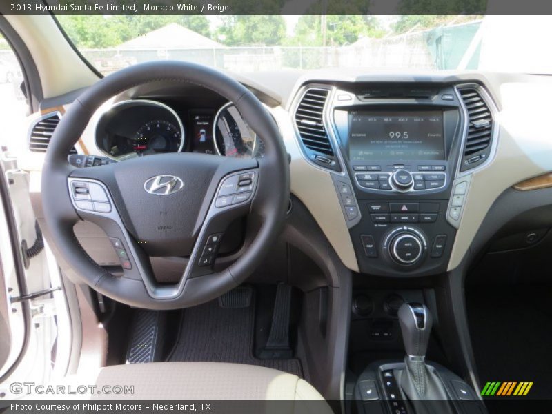 Monaco White / Beige 2013 Hyundai Santa Fe Limited
