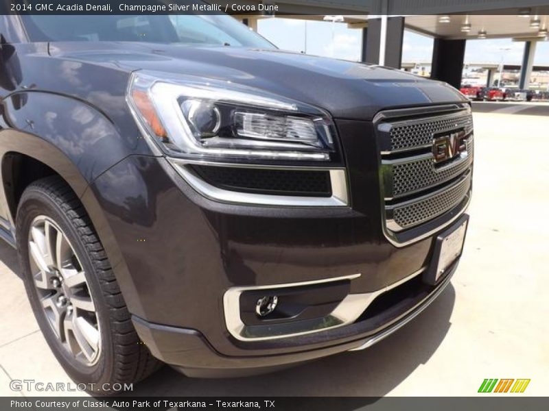 Champagne Silver Metallic / Cocoa Dune 2014 GMC Acadia Denali