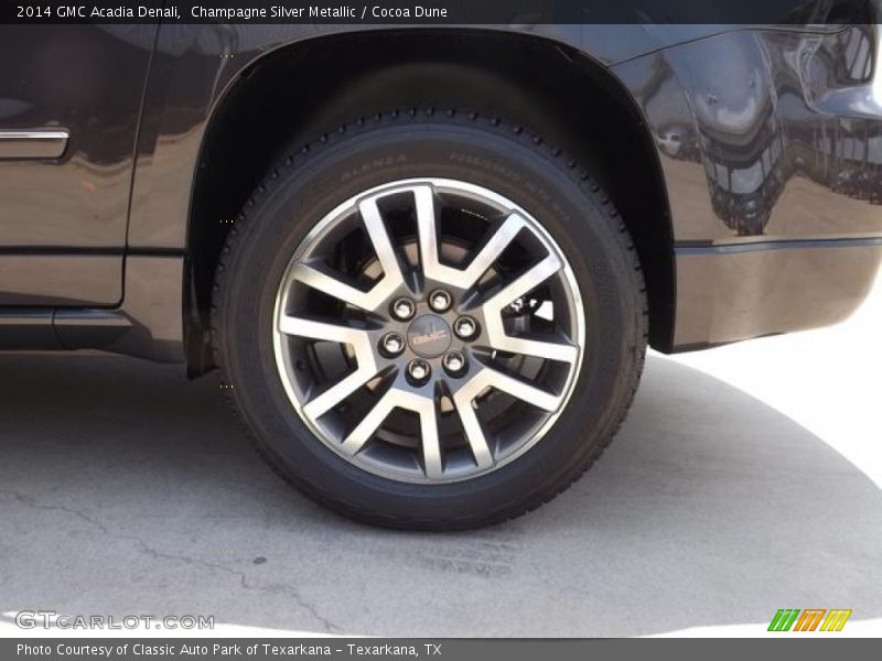 Champagne Silver Metallic / Cocoa Dune 2014 GMC Acadia Denali