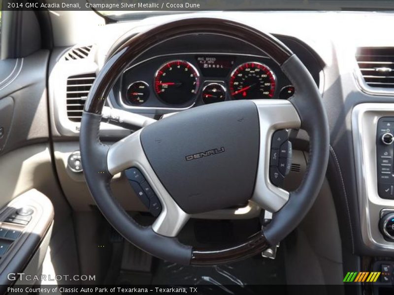 Champagne Silver Metallic / Cocoa Dune 2014 GMC Acadia Denali