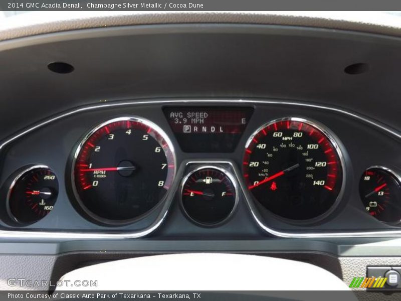 Champagne Silver Metallic / Cocoa Dune 2014 GMC Acadia Denali