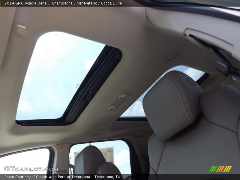 Champagne Silver Metallic / Cocoa Dune 2014 GMC Acadia Denali