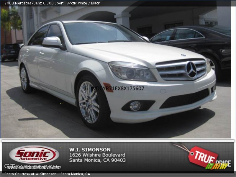 Arctic White / Black 2008 Mercedes-Benz C 300 Sport