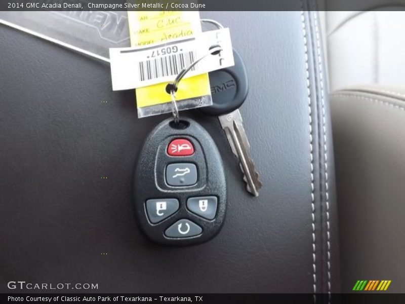 Champagne Silver Metallic / Cocoa Dune 2014 GMC Acadia Denali