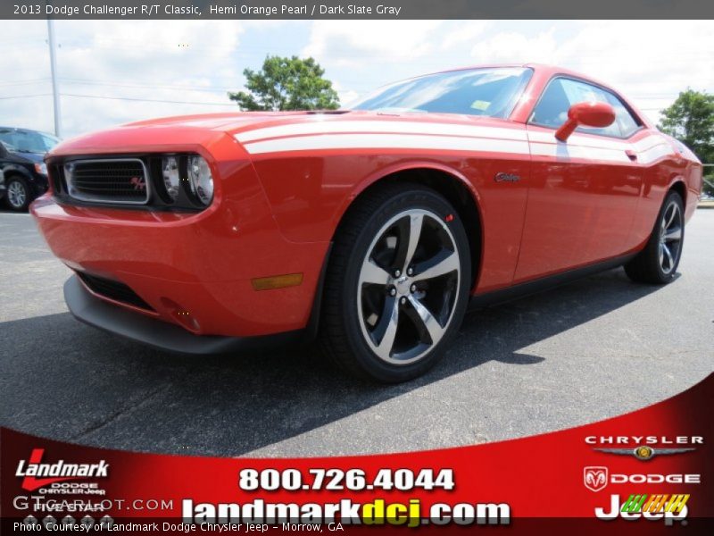 Hemi Orange Pearl / Dark Slate Gray 2013 Dodge Challenger R/T Classic