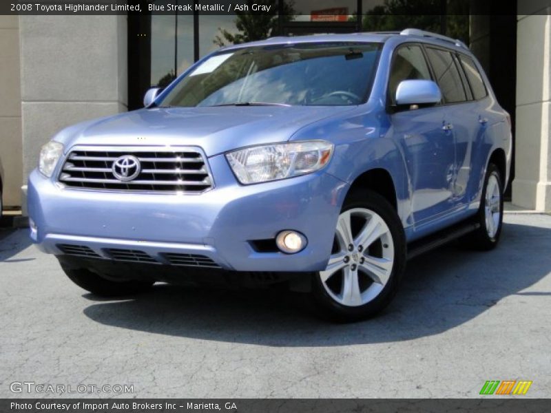 Blue Streak Metallic / Ash Gray 2008 Toyota Highlander Limited
