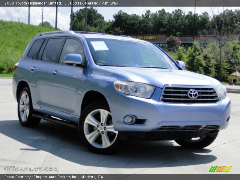 Blue Streak Metallic / Ash Gray 2008 Toyota Highlander Limited