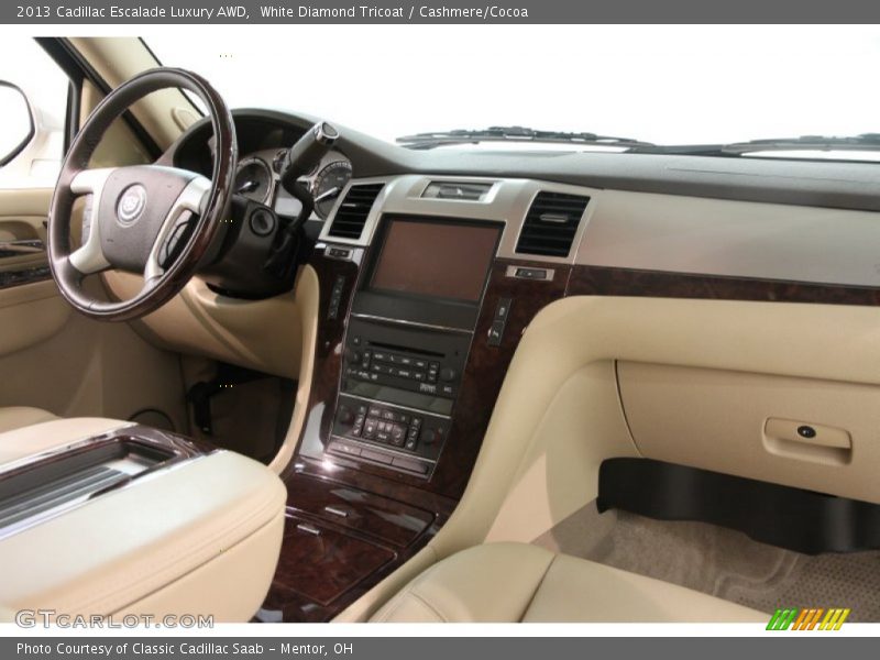 White Diamond Tricoat / Cashmere/Cocoa 2013 Cadillac Escalade Luxury AWD