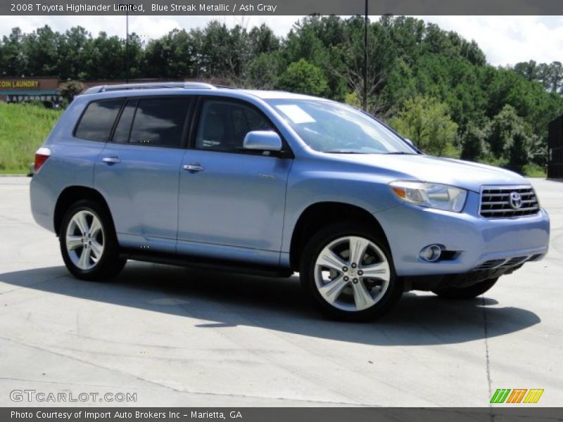 Blue Streak Metallic / Ash Gray 2008 Toyota Highlander Limited