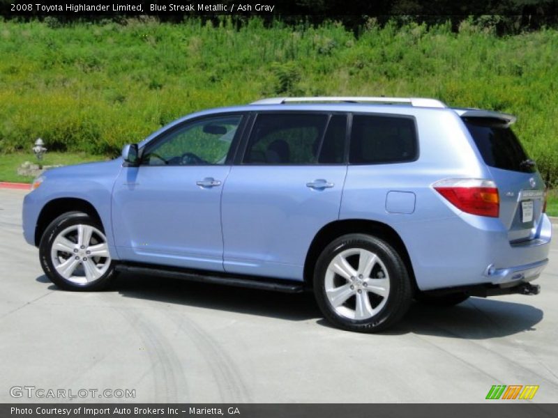 Blue Streak Metallic / Ash Gray 2008 Toyota Highlander Limited