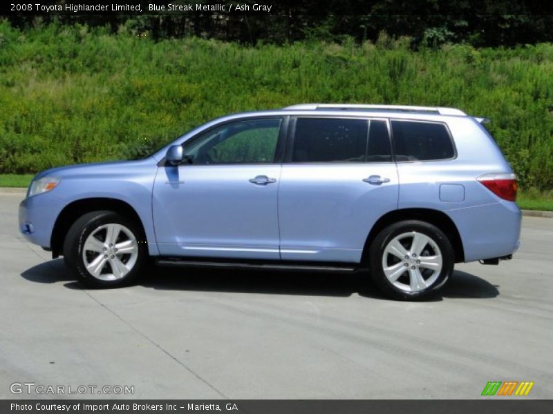Blue Streak Metallic / Ash Gray 2008 Toyota Highlander Limited