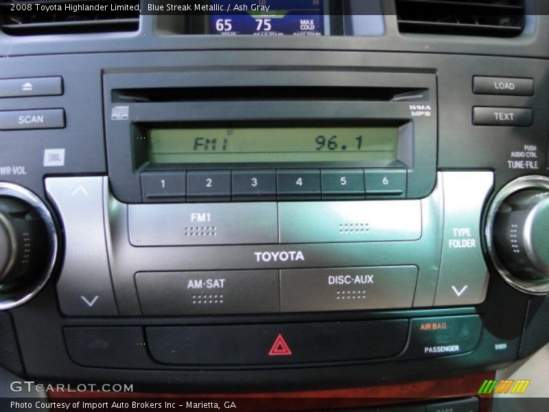 Blue Streak Metallic / Ash Gray 2008 Toyota Highlander Limited