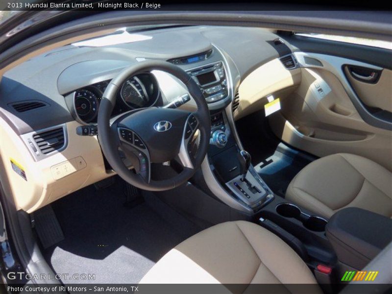 Midnight Black / Beige 2013 Hyundai Elantra Limited