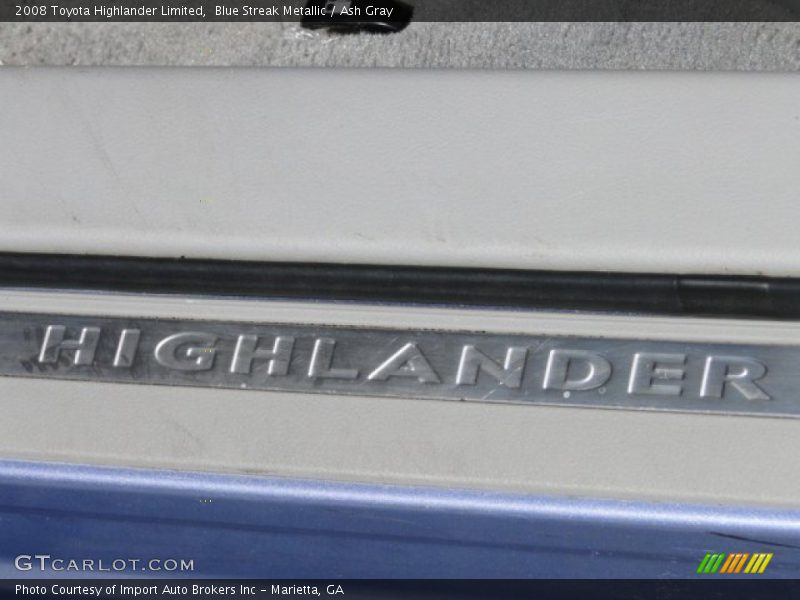 Blue Streak Metallic / Ash Gray 2008 Toyota Highlander Limited