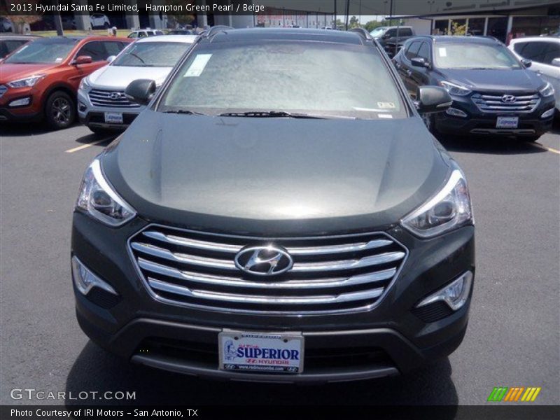 Hampton Green Pearl / Beige 2013 Hyundai Santa Fe Limited