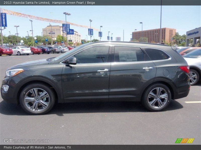 Hampton Green Pearl / Beige 2013 Hyundai Santa Fe Limited