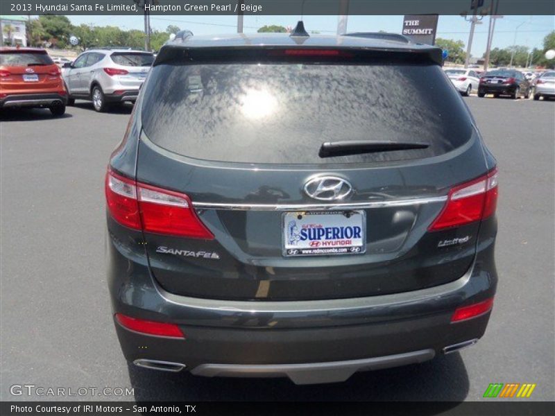 Hampton Green Pearl / Beige 2013 Hyundai Santa Fe Limited