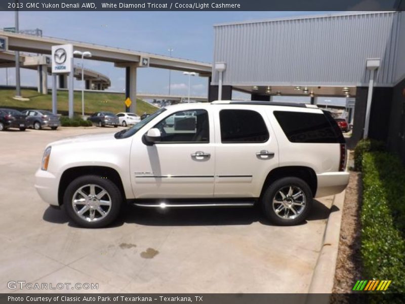 White Diamond Tricoat / Cocoa/Light Cashmere 2013 GMC Yukon Denali AWD