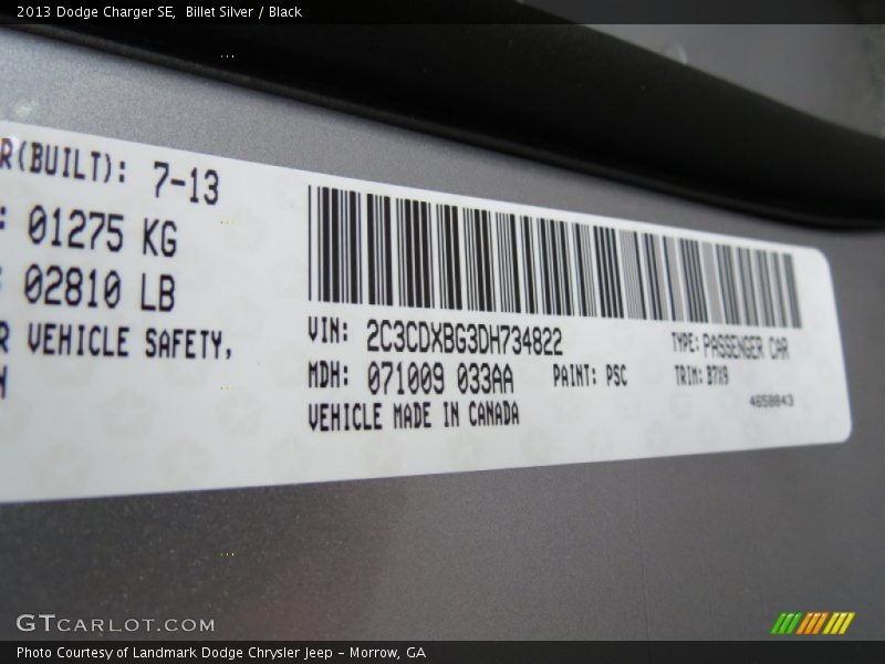 Billet Silver / Black 2013 Dodge Charger SE